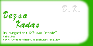 dezso kadas business card